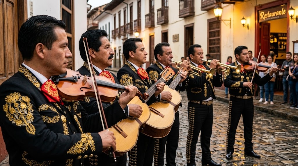 Mariachi Imperial tocando en las calles de Antioquia